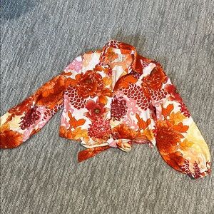 Joie Orange and Red Cropped top w